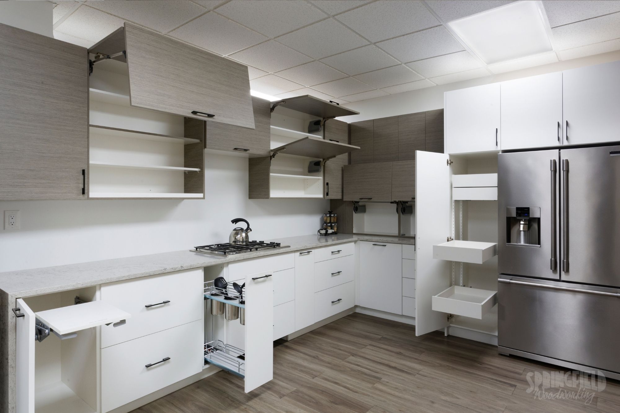 modern grey and white custom kitchen cabinets winnipeg
